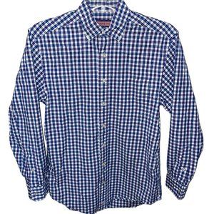 Vineyard Vines Shep & Ian Murray Shirt 100% Cotton Blue/Pink Plaid Size Small‎